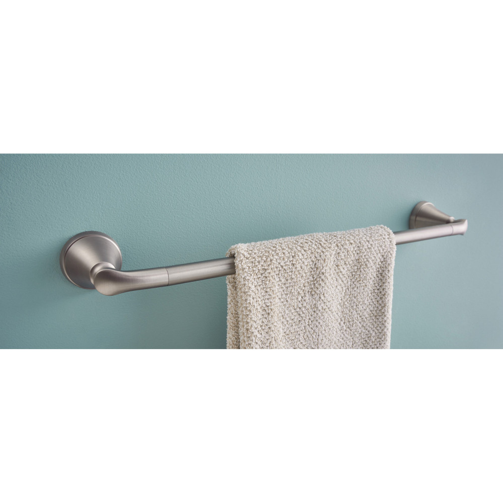 Moen Tiffin Brushed Nickel 24 Towel Bar with Press and Mark Stamp