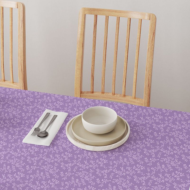 Rectangular Tablecloth， 100% Cotton， 52x104， Purple Vines