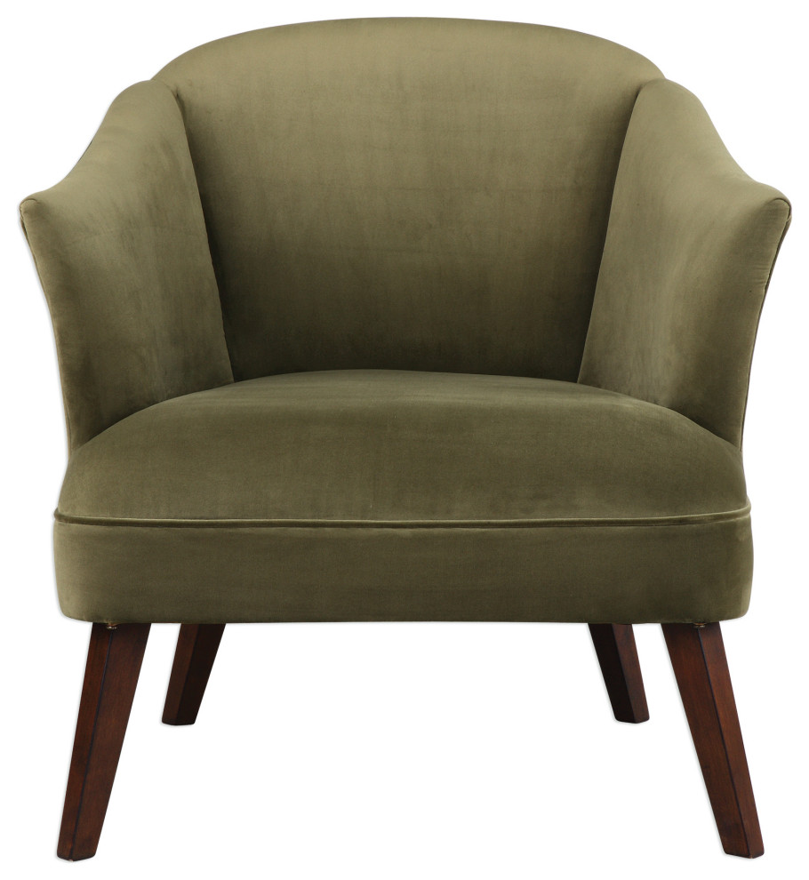 Uttermost Conroy Olive Accent Chair   Midcentury   Armchairs And Accent Chairs   by HedgeApple  Houzz