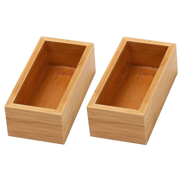 YBM Home Bamboo Kitchen Drawer Organizer Storage Box (Set of 2)