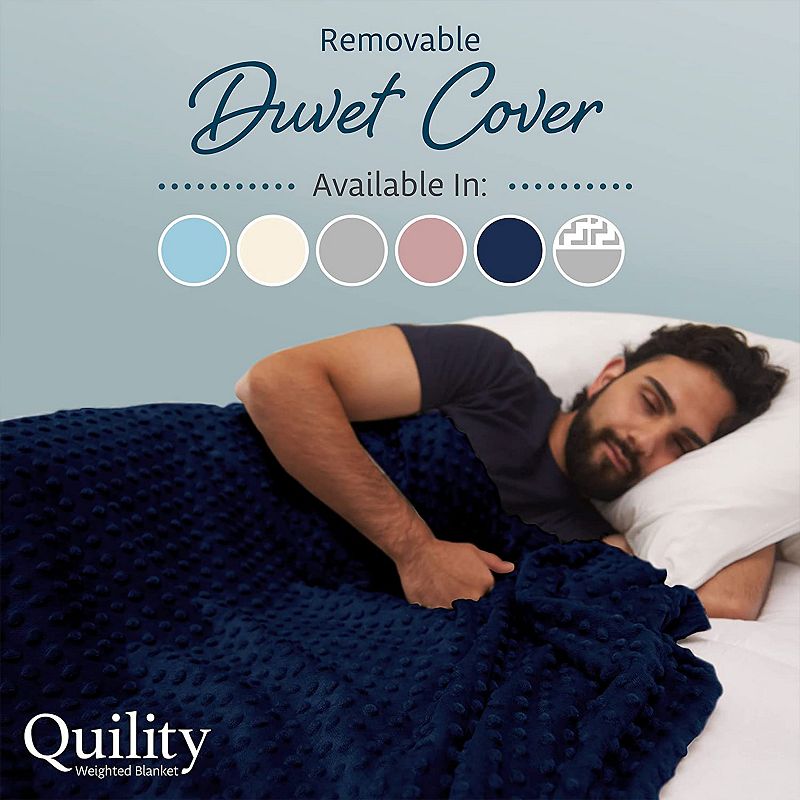 Quility 20 Pound Weighted Blanket Duvet Cover for Adults， F/Q 60 x 80