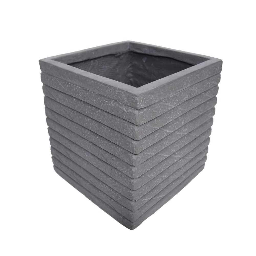 Kaden Square Riveted Lightweight Concrete Indoor/ Outdoor Planter by Christopher Knight Home