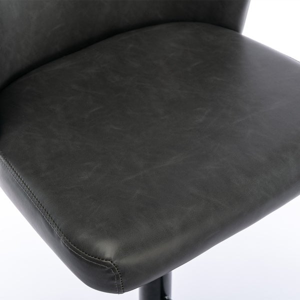 Swivel Barstools Adjusatble Seat Height， Modern PU Upholstered Bar Stools with The Whole Back Tufted