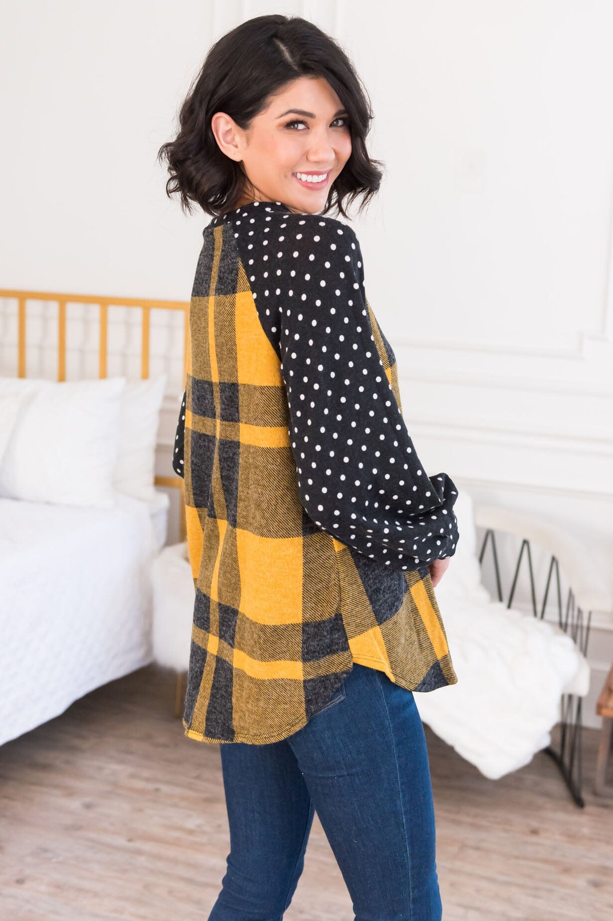 Falling For Plaid Modest Top