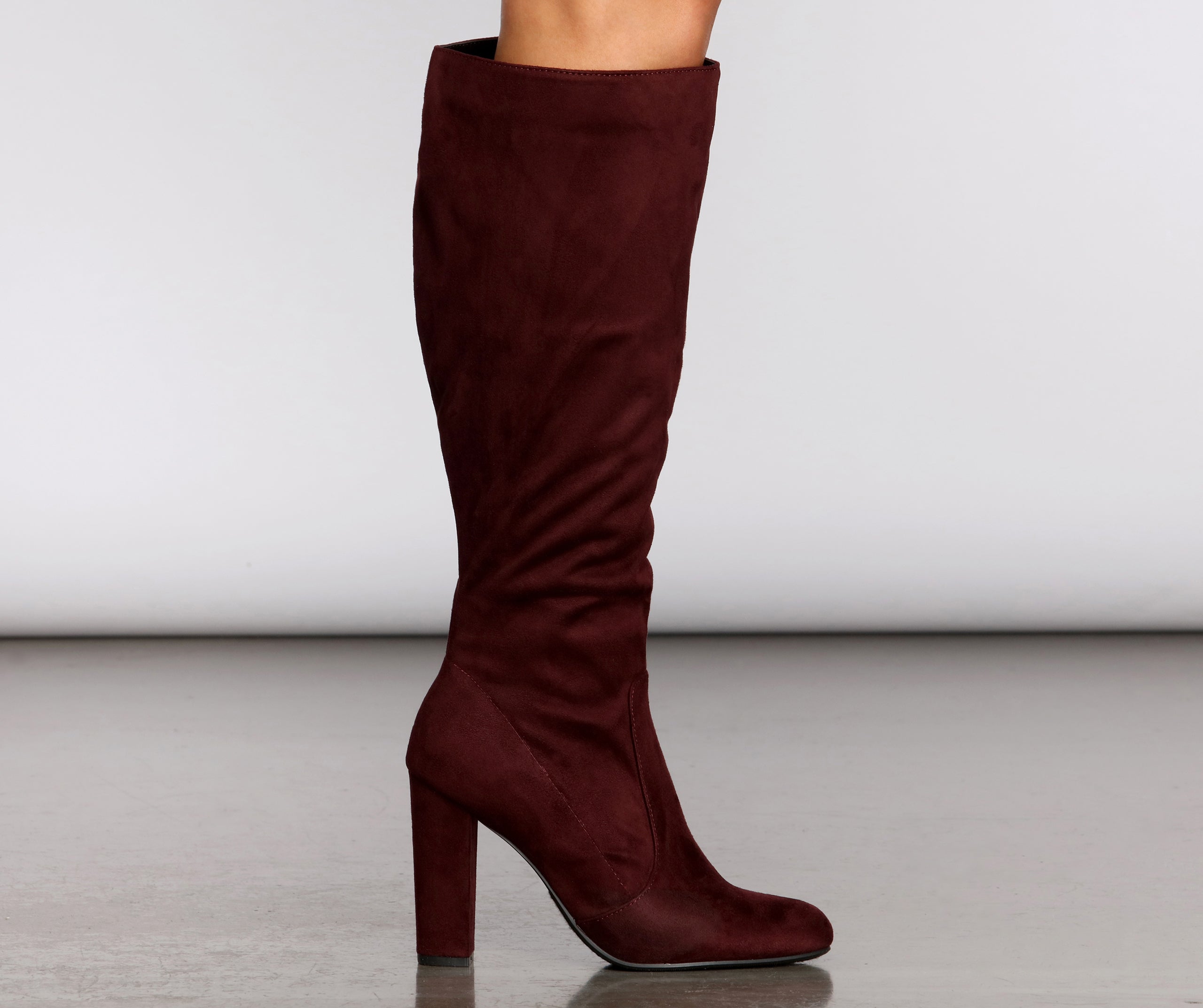 Flaunt It Faux Suede Knee-High Boots