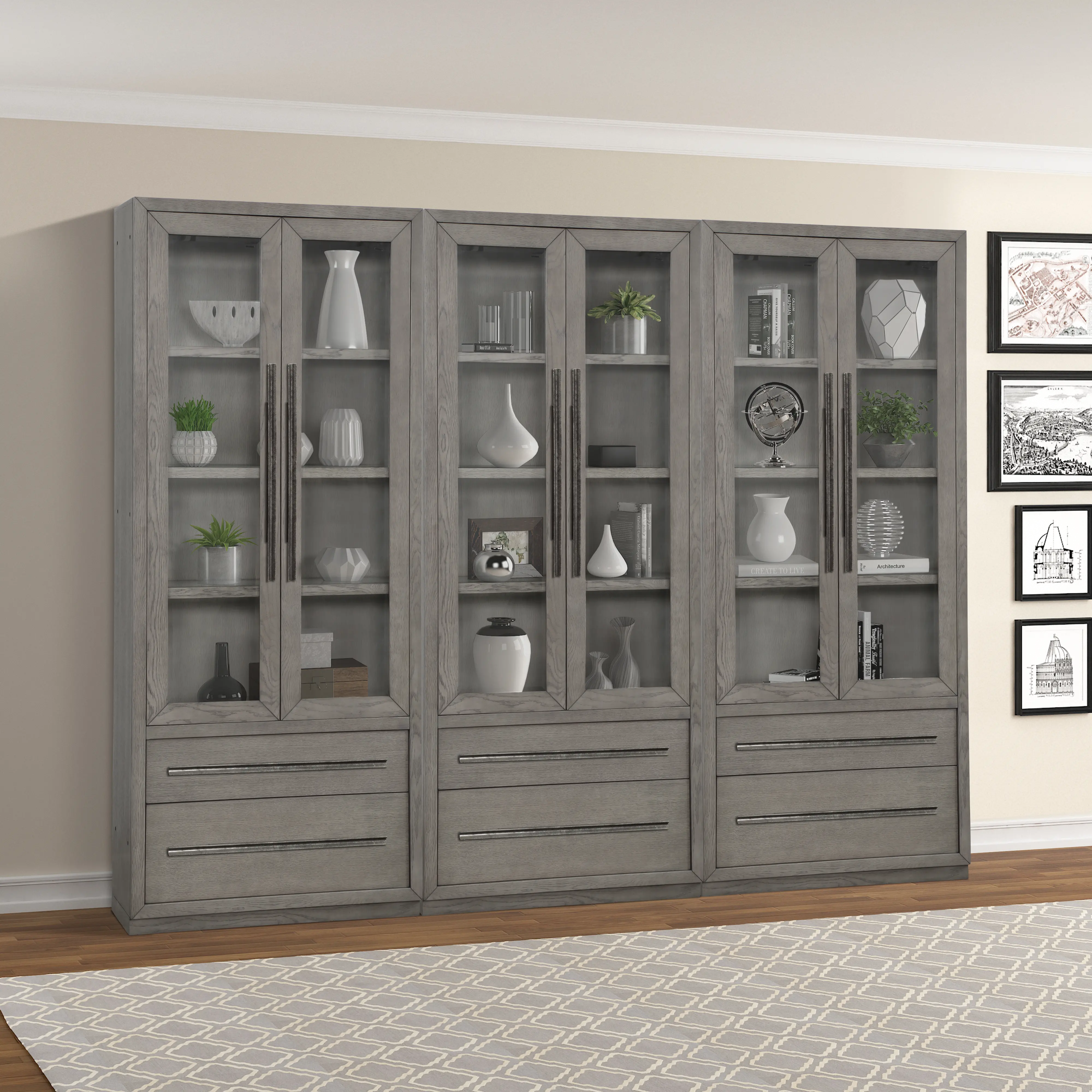 Pure Modern Gray Curio Cabinet