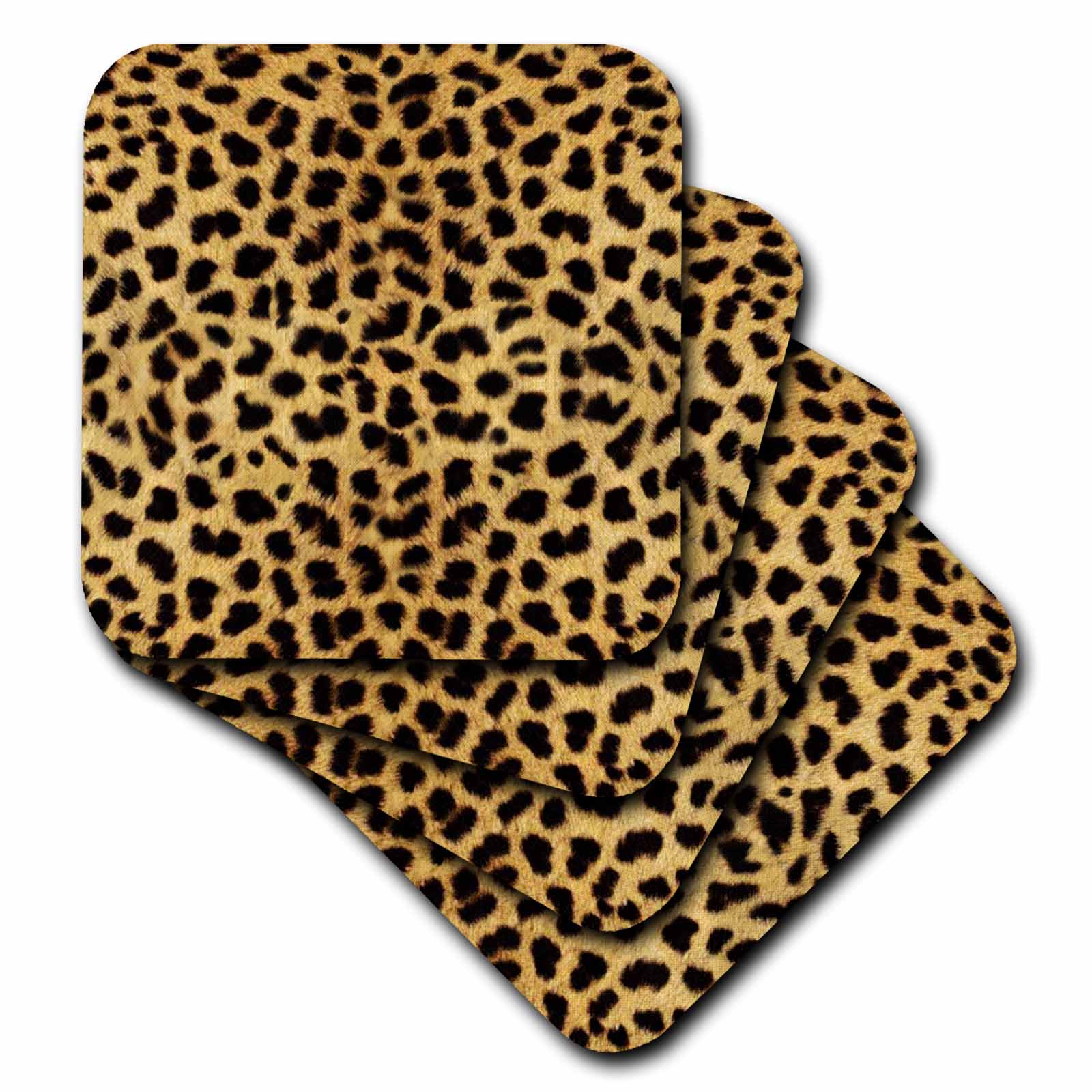 Cheetah Animal Print set of 8 Coasters - Soft cst-20340-2