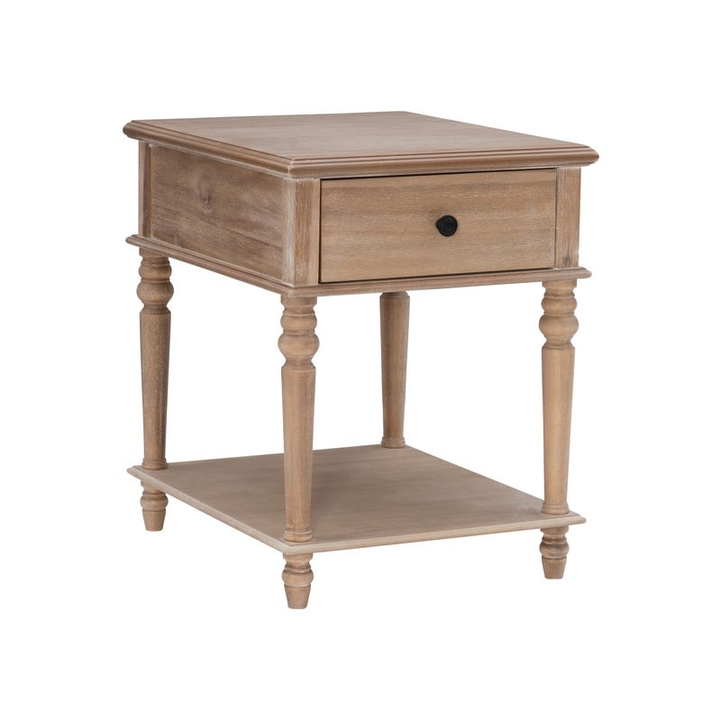 Jowin Classic Wood Side Table with Storage