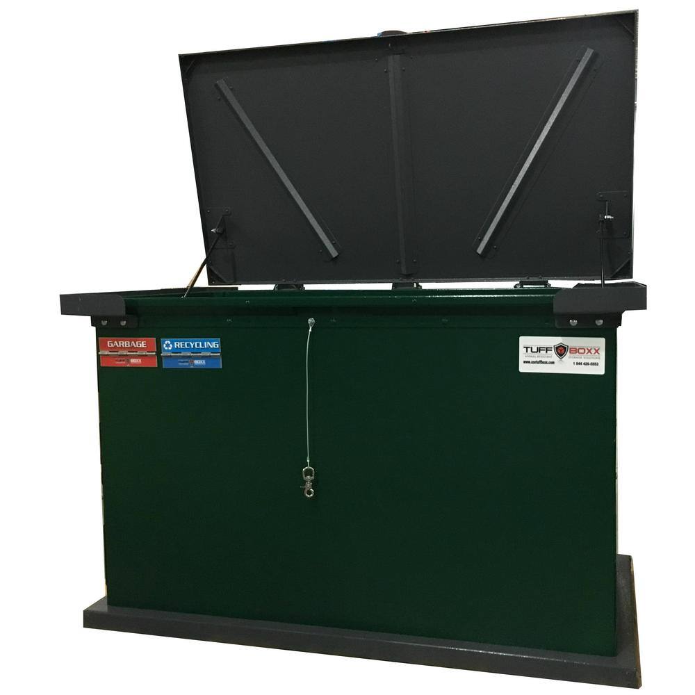 TuffBoxx Series 35 in. W x 27 in. D 33 in. H Green Galvanized Metal Animal-Proof Outdoor Storage Cabinet 453-002-8002