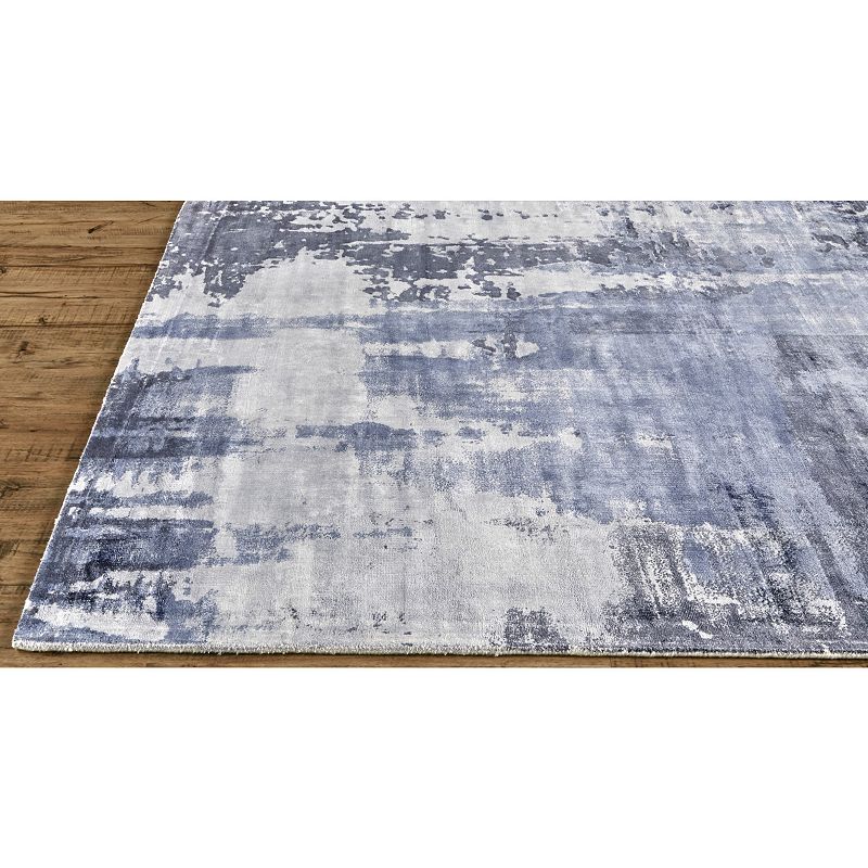 Weave and Wander Cashel Blue Abstract Watercolor Area Rug