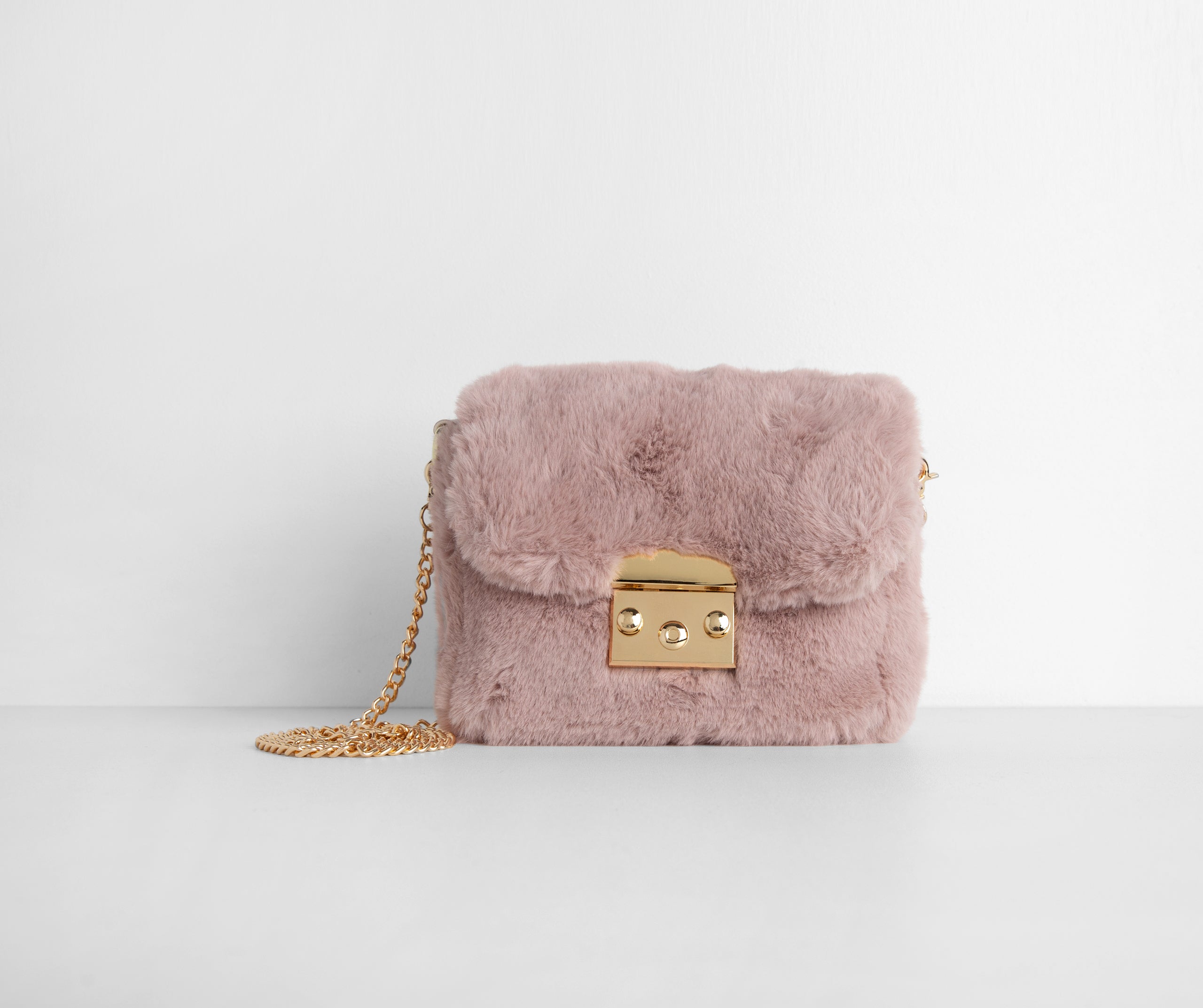 Pink Aesthetic Faux Fur Cross-body Purse