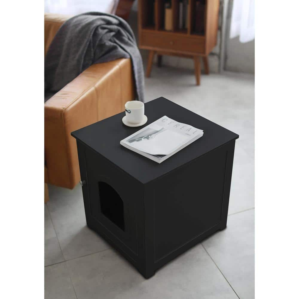 zoovilla Black Kitty Loo Litter Box Cover PTH0901721710