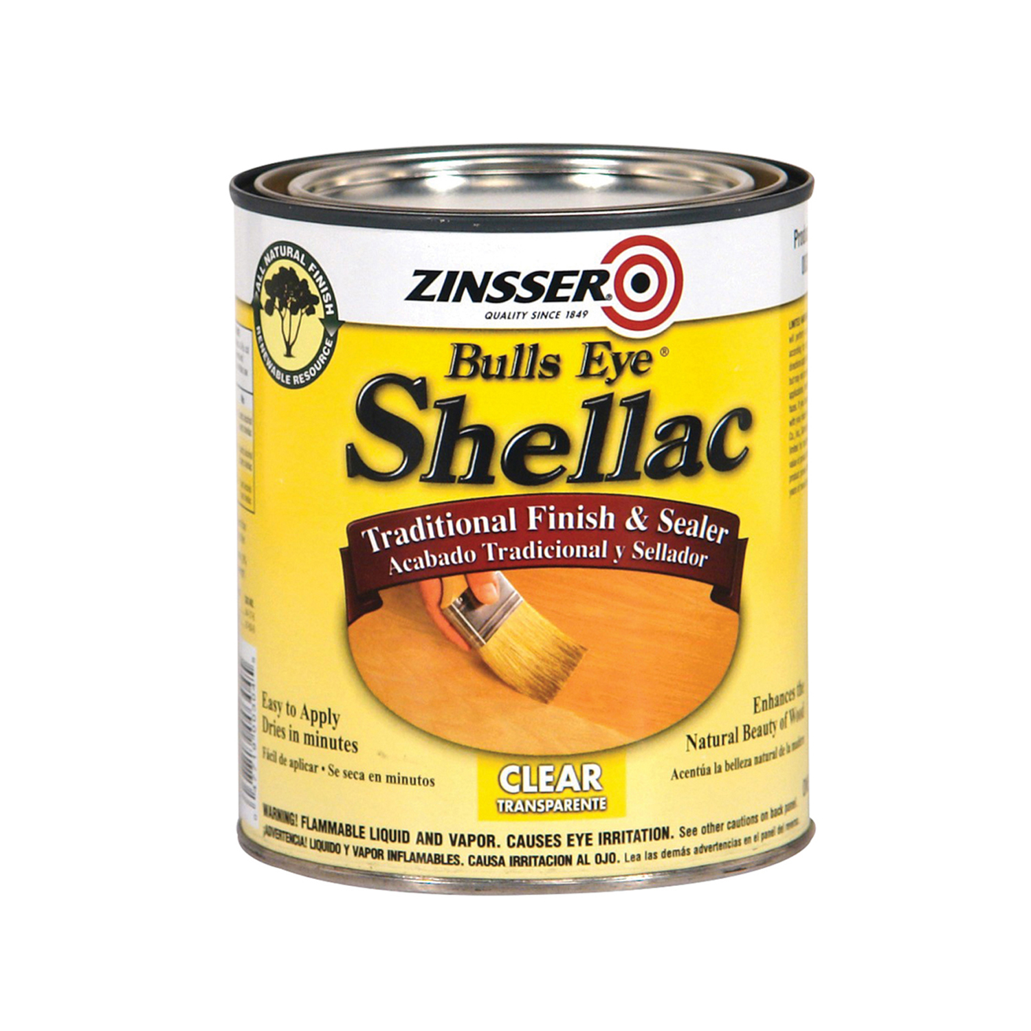 Zinsser Bulls Eye Clear Oil-Based Shellac Finish and Sealer 1 qt