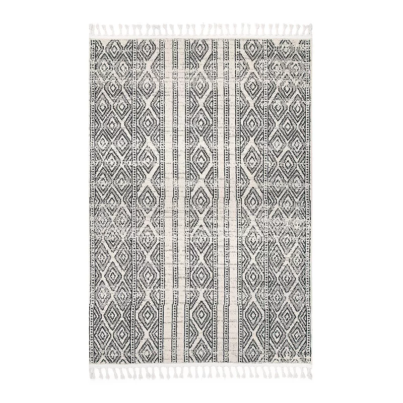 nuLOOM Chenoa Striped Tribal Tassel Area Rug