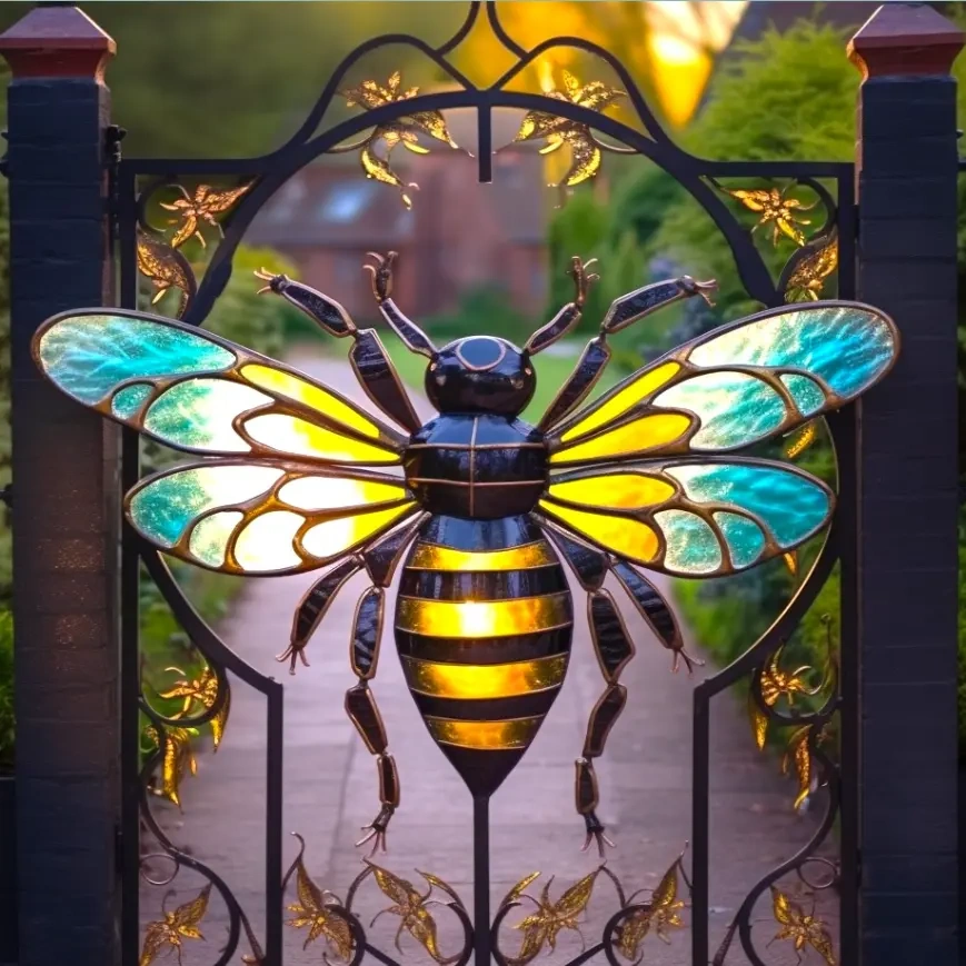 Last day 75% OFFColorful glass bee door