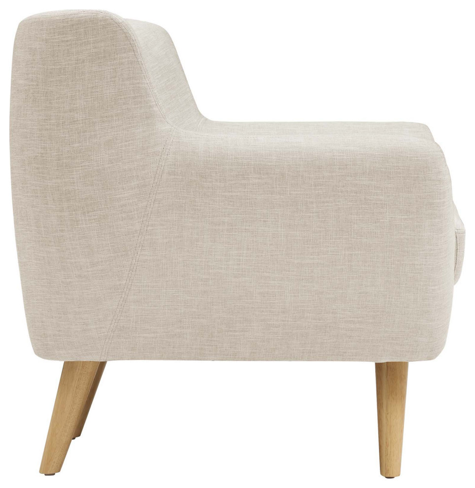 Luca Beige Upholstered Fabric Armchair   Midcentury   Armchairs And Accent Chairs   by Virgil Stanis Design  Houzz