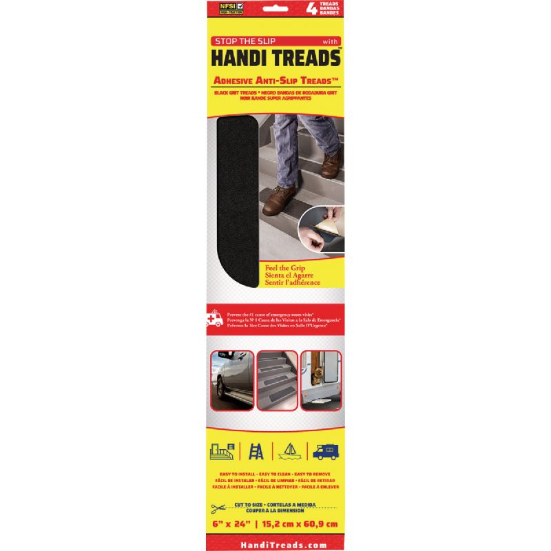 Handi Treads Stop The Slip Commercial Grade Safety Tread 6 In. W. X 24 In. L. Black