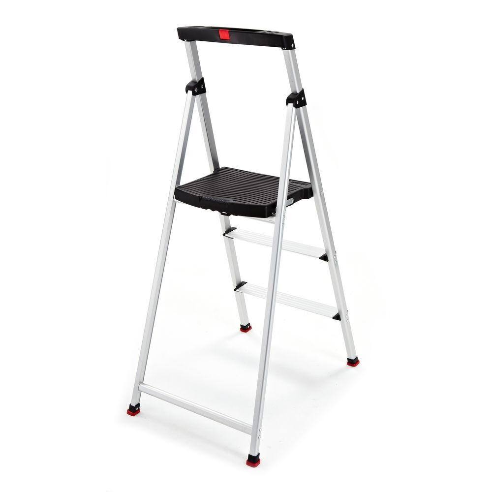 Rubbermaid 3-Step Aluminum Step Stool with 225 lb. Load Capacity Type II Duty Rating RMA-3-COM