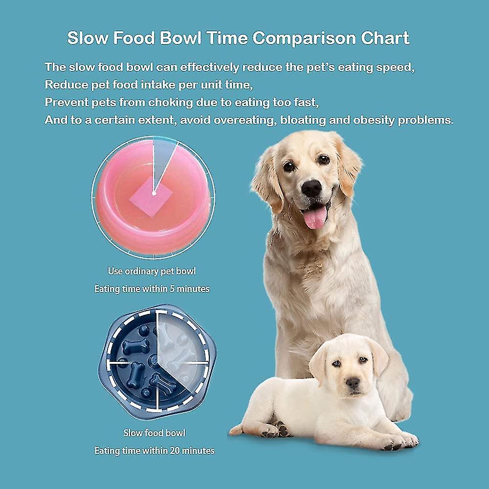 Slow Feeder Dog Bowls Food Stop Bloat Anti Gulping Healthy Eating Interactive Non Slip Dog Slow Feeder Pet Bowl Slow Eating For Small Medium Size Dogs