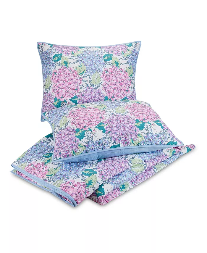 Vera Bradley Happy Hydrangea 3-Piece Quilt Set， Full Queen