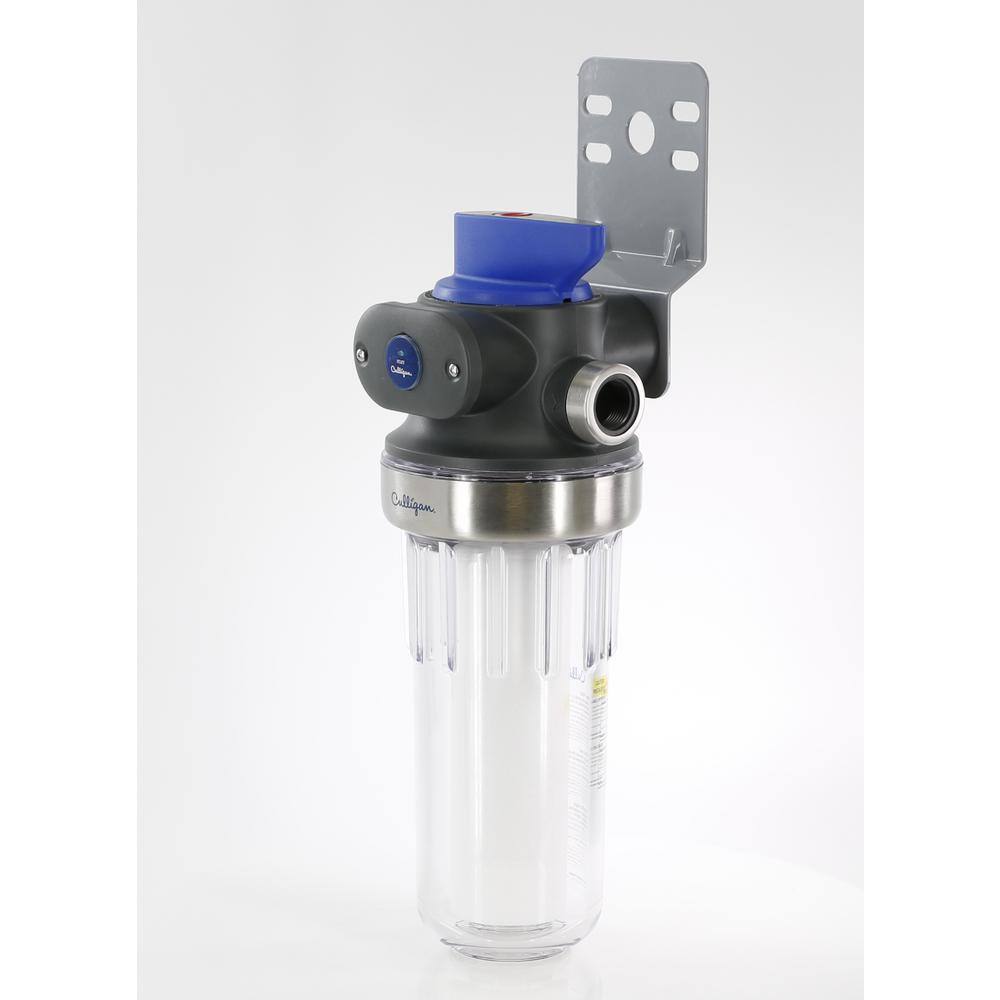 Culligan Sediment Valve-in-Head Filter Clear Housing with P5 Cartridge Water Filtration System WH-S200-C