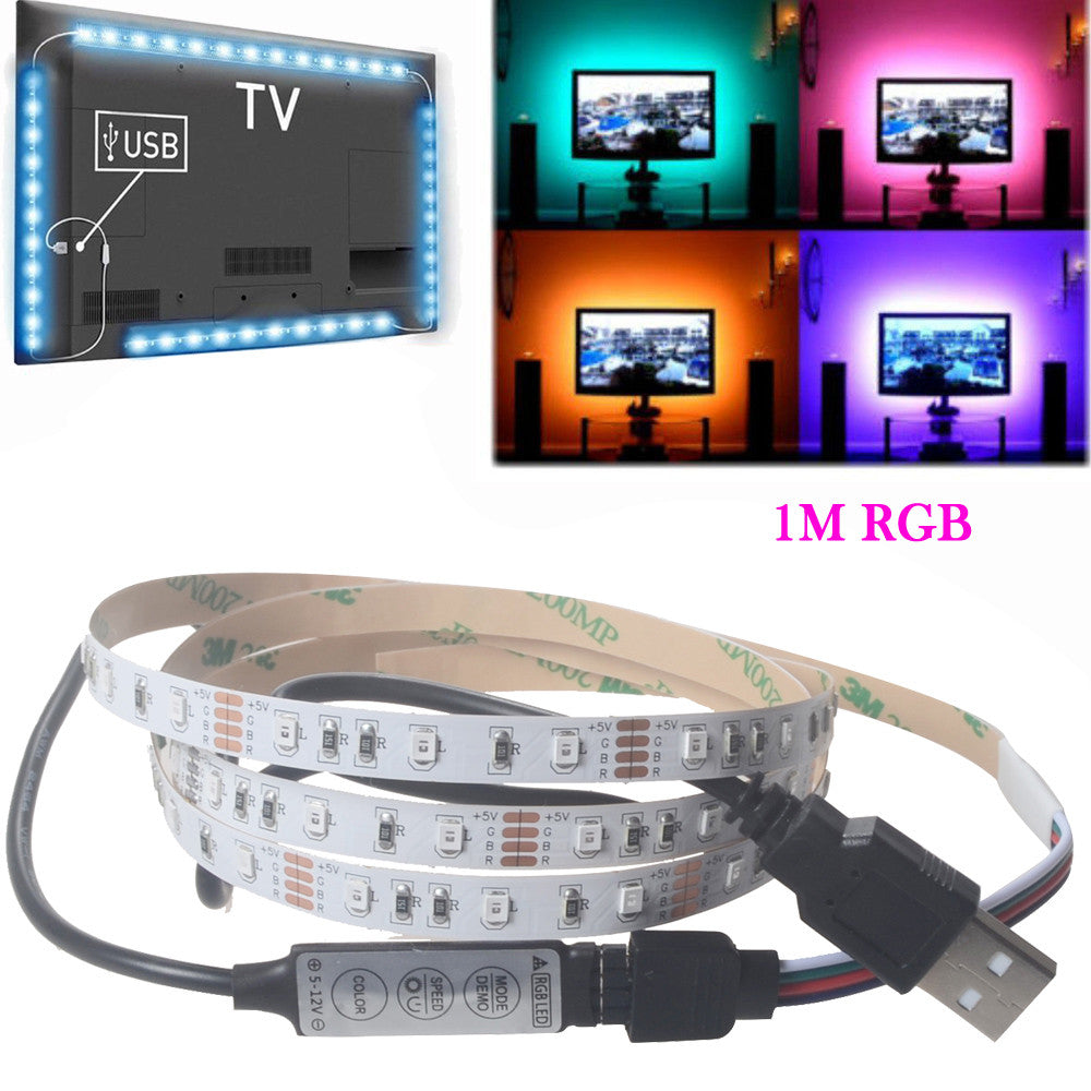 5V 2835 60SMD 100CM RGB LED Strip Light Bar TV Back Lighting Kit Led lights for bedroom outdoor floor lamp pendant DIY Wedding Party Bedroom Terrace(Multicolor)