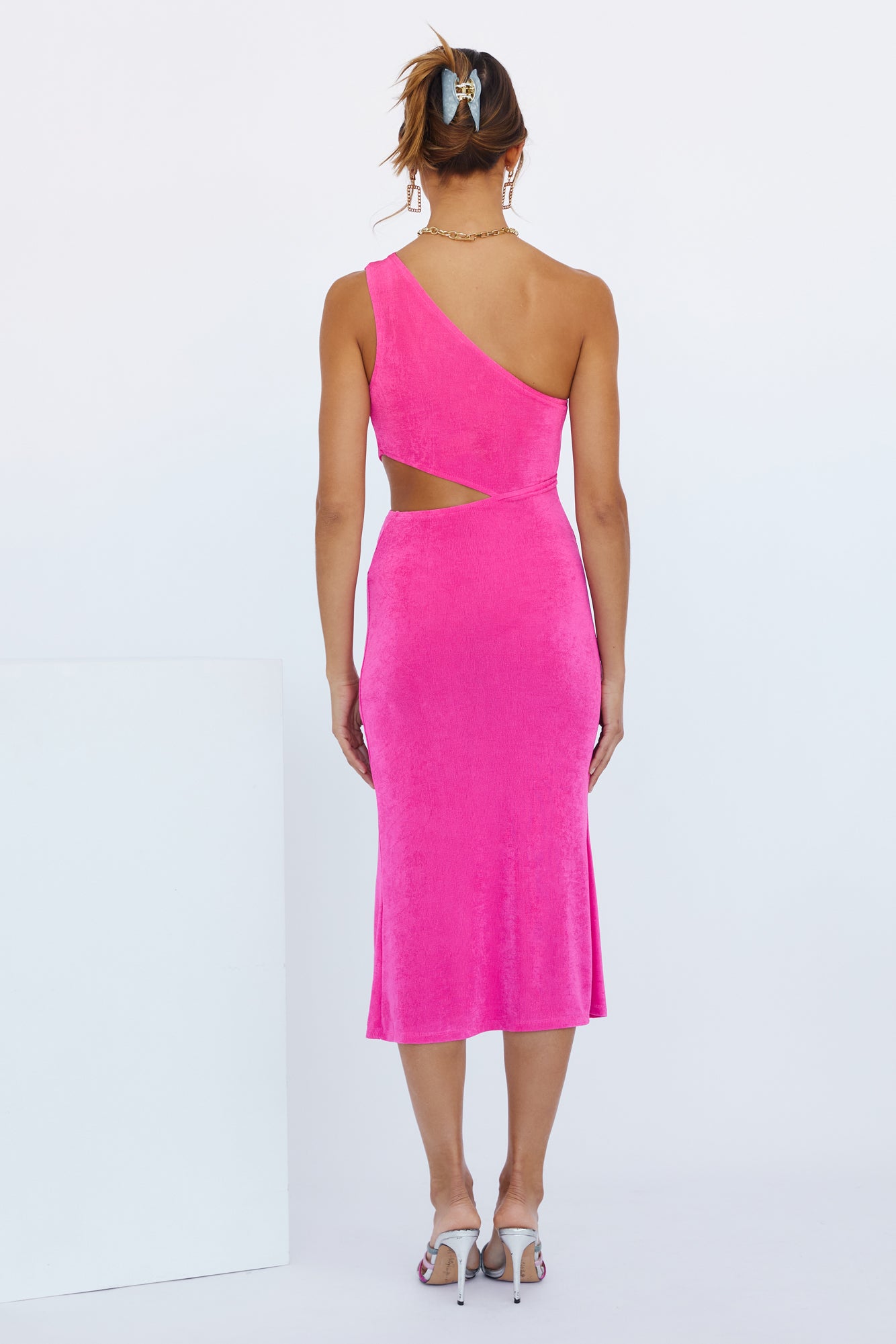 Ring Ring Midi Dress Hot Pink