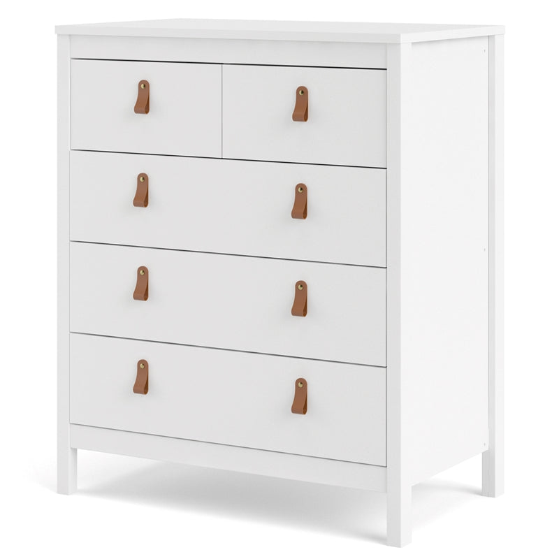 Madrid 5 Drawer Chest, White