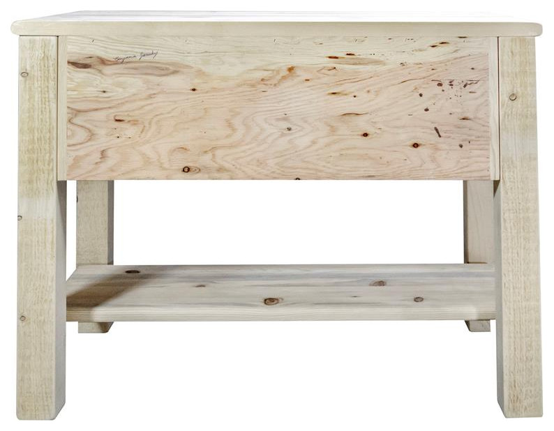 Montana Woodworks Homestead Wood Console Table with 2 Drawers in Natural   Rustic   Console Tables   by Homesquare  Houzz