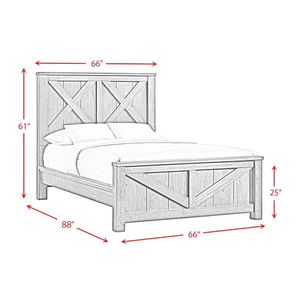 Picket House Furnishings Memphis Queen Panel 3PC Bedroom Set in Grey - - 32916583