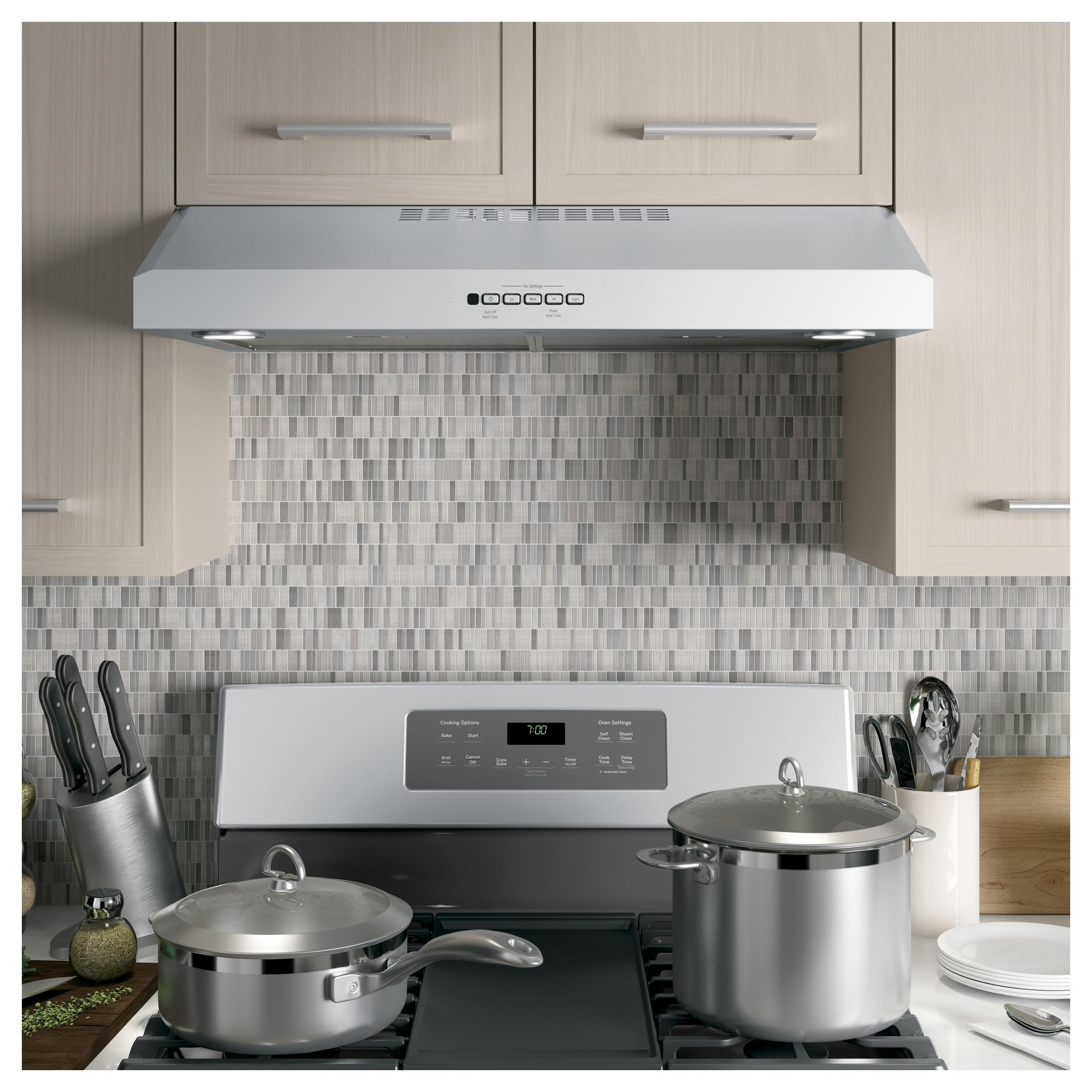 GE 30-Inch Under Cabinet Range Hood with 4 Speeds JVX5300SJSSC