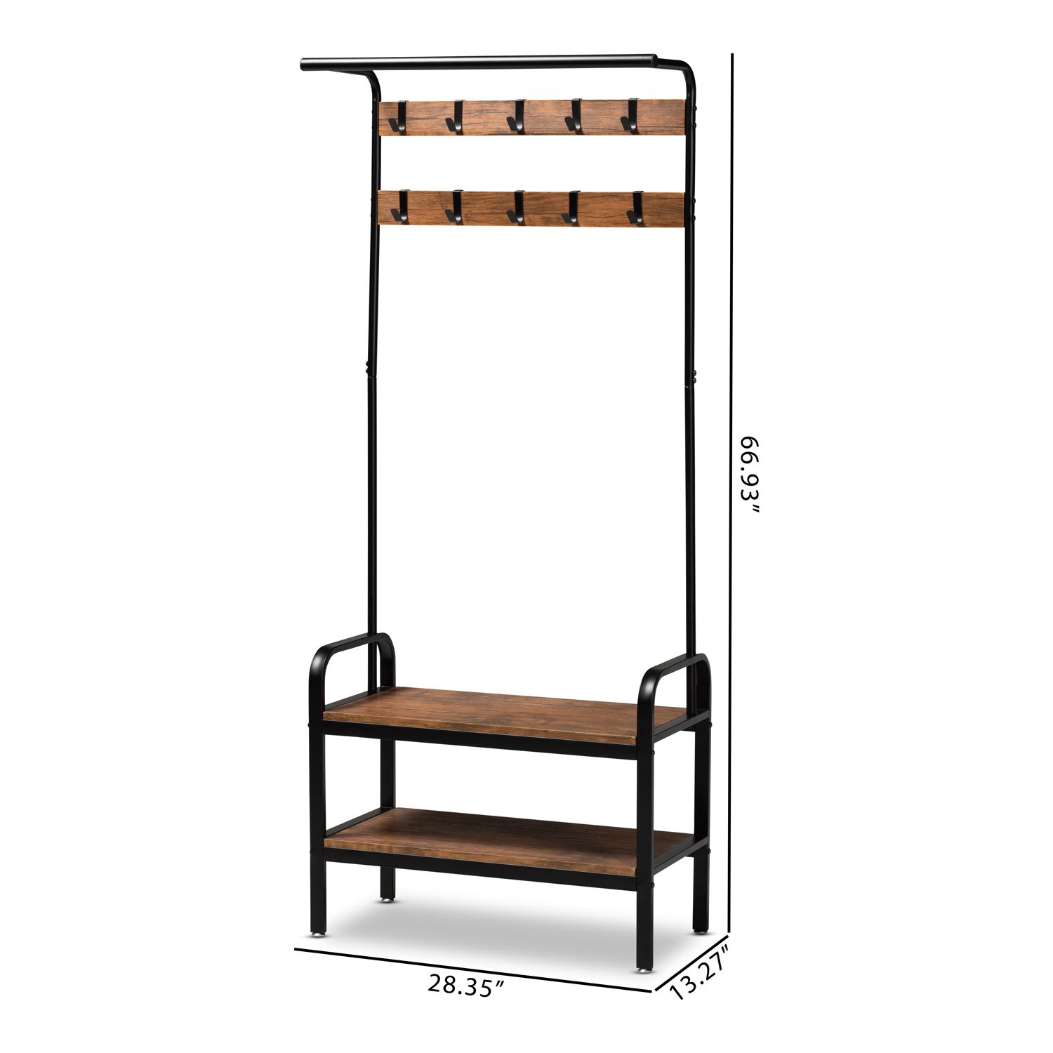 Baxton Studio Aislin Coat Rack Shelving Unit