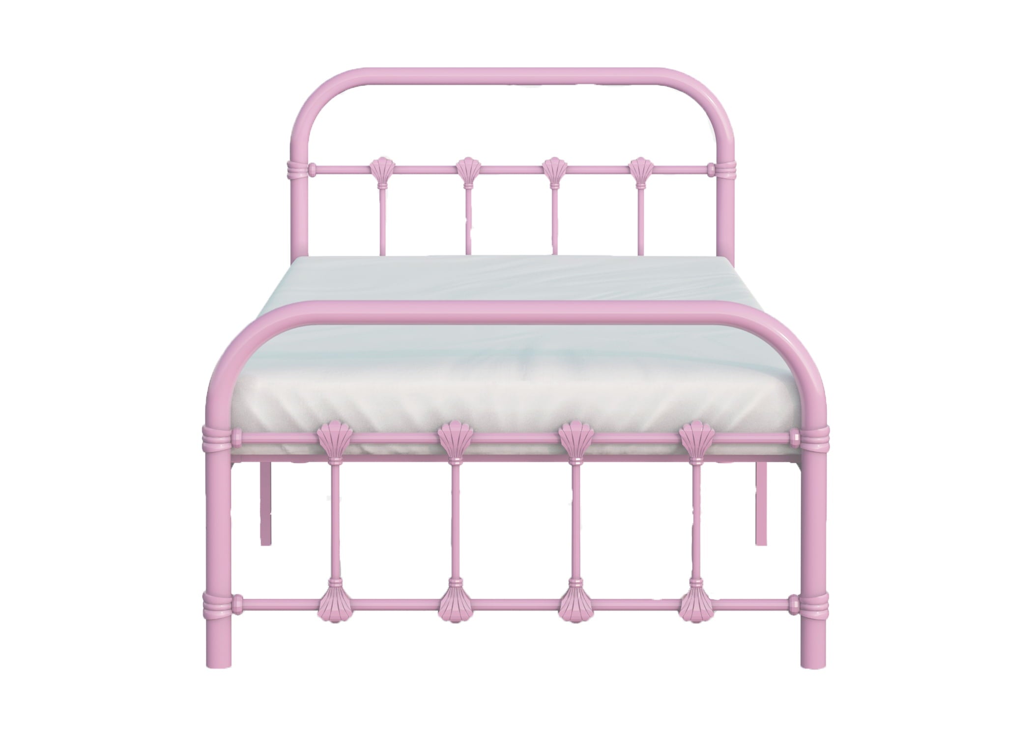 BK Furniture Melissa Metal Bed, Twin, Pink