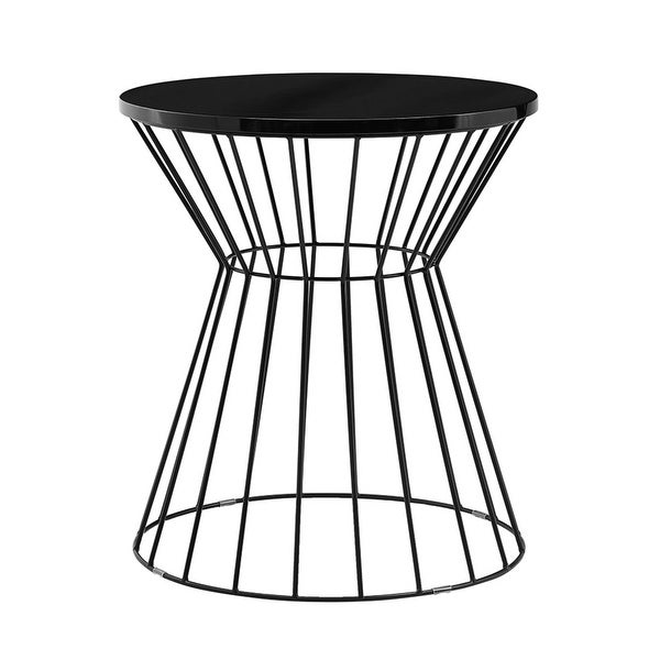 Elle Decor Lulu Round Hourglass Metal Side Table