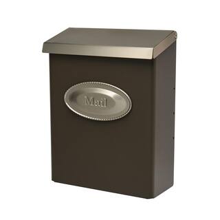 Architectural Mailboxes Designer Venetian Bronze with Satin Nickel Medium Steel Locking Wall Mount Mailbox DVKPBZ0AM