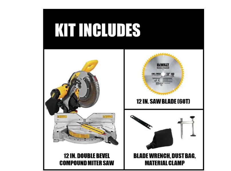 DEWALT DWS716 15 Amp Corded 12 in. Compound Double Bevel Miter Saw