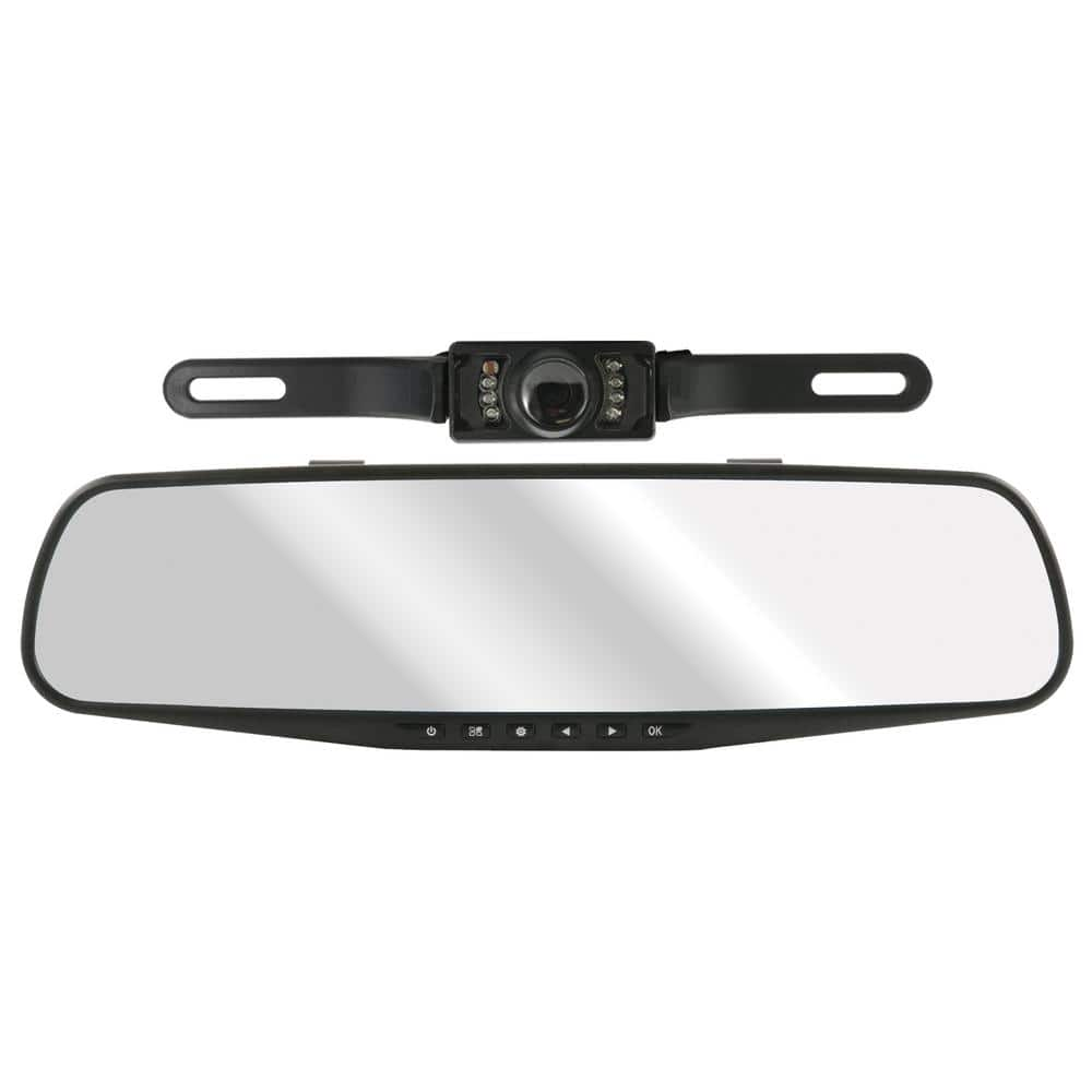 Armor All 720P HD Rearview Mirror Dash and Backup Camera, 16 GB Storage Card Included ADC2-1011-BLK