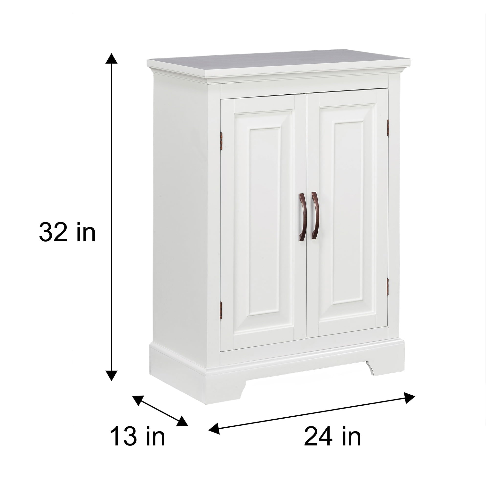 Teamson Home St. James 2 Door Free Standing Cabinet Bathroom Kitchen Storage