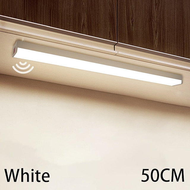 LED Night Light PIR Motion Sensor USB Rechargeable 10/20/30/50cm Closet Kitchen Cabinet Corridor Stair Lights Wireless Night Lamp