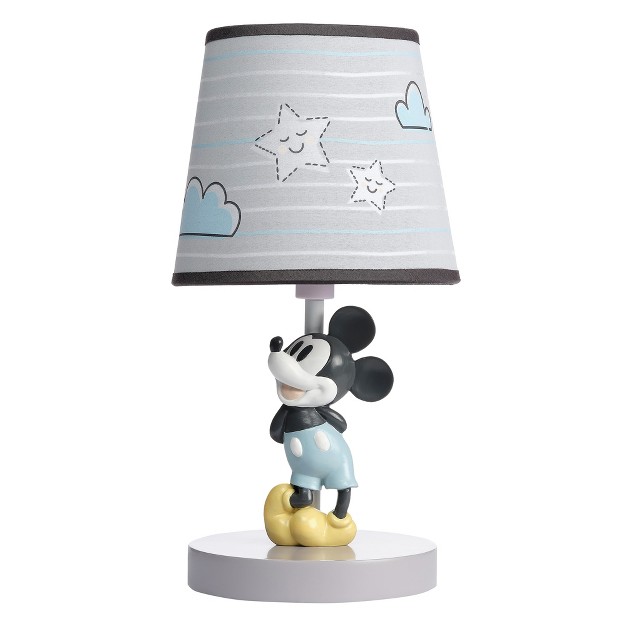 Lambs amp Ivy Disney Baby Moonlight Mickey Mouse Lamp With Shade amp Bulb Gray