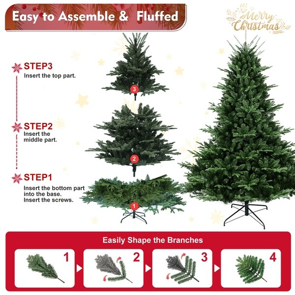 8/9 FT PE and PVC Christmas Tree Simulate Nature Advanced Materials Premium Hinged Spruce Artificial Douglas Firs Tree