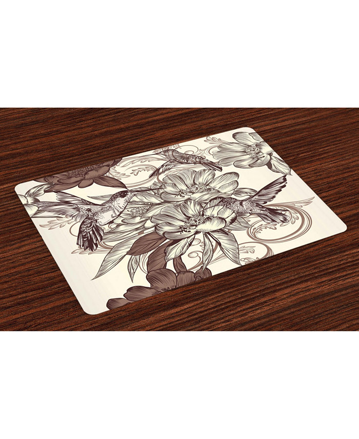 Ambesonne Hummingbirds Place Mats Set of 4