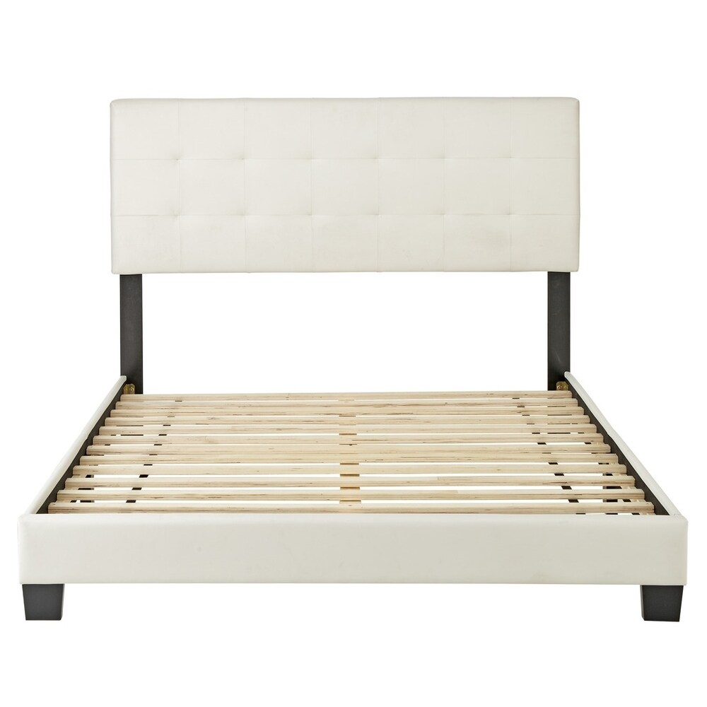 Boyd Sleep Roma Tufted Upholstered Leather Platform Bed 3 Colors