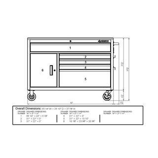 Husky 52 in. W x 25 in. D Standard Duty 5-Drawer 1-Door Mobile Workbench Tool Chest with Solid Wood Top in Stainless Steel HOTC5205JX2M