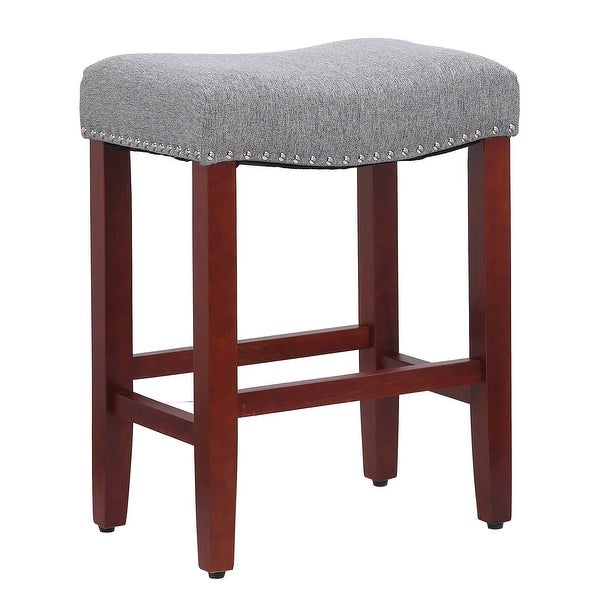 Henley 24-inch Saddle Nailhead Counter Barstool