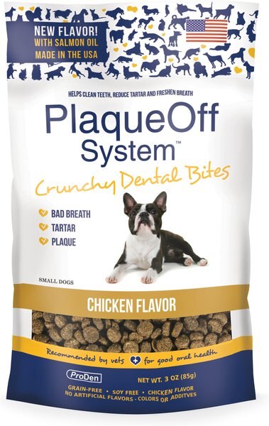 ProDen Plaque Off System Crunchy Bites Chicken Flavor Dental Chews for Small Dogs