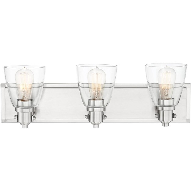 3 light Fixture Clear Glass Shade For Bedroom Bathroom Vanity Living Room