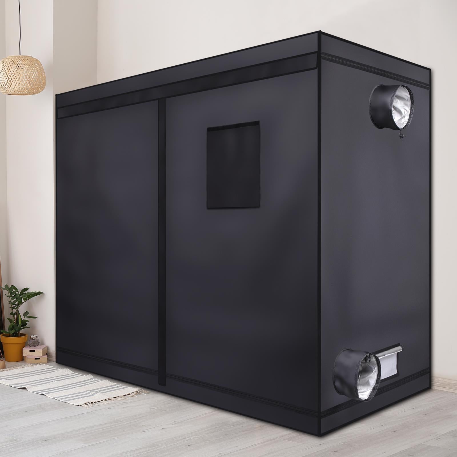 UBesGoo 240*120*200cm Home Use Dismountable Hydroponic Plant Grow Tent with Window Black