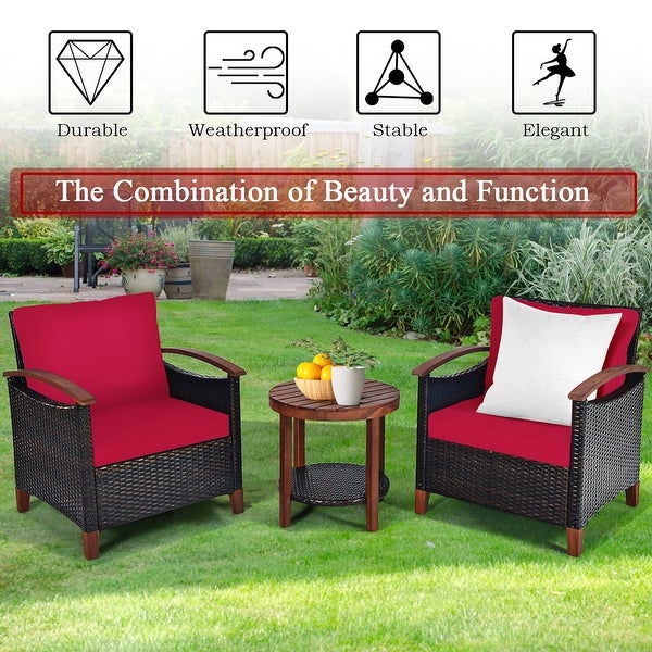 3 Piece Patio Rattan Furniture Set - Modern Furniture - Overstock - 37511920