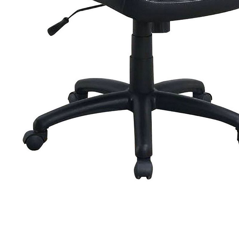 Office Chair with Curved Cut Out Padded Back， Black